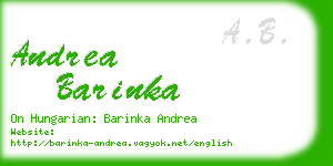 andrea barinka business card